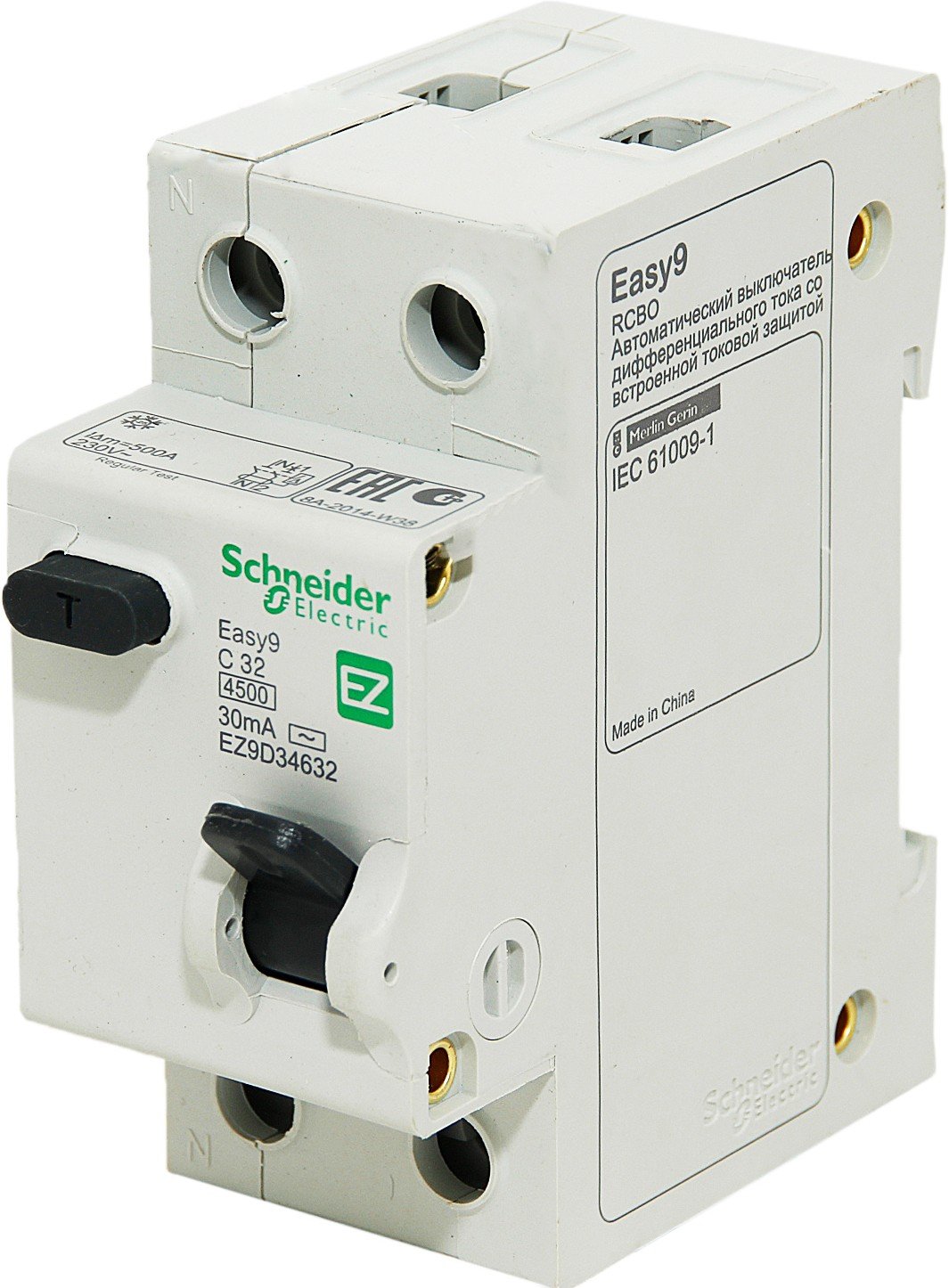 Дифференциальный автомат Schneider Easy9 1Р+N/32А/30мА/ТИП 